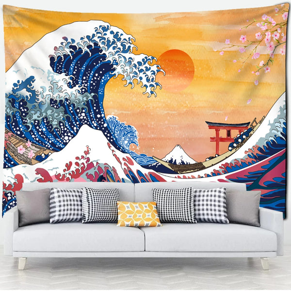 Sea Waves Art Tapestry-ToShay.org