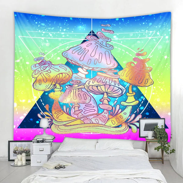 Mushroom Abstract Art Tapestry-ToShay.org