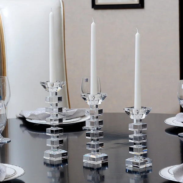 Crystal Glass Candle Holder-ToShay.org