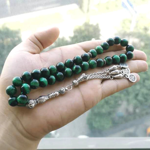 Green Tiger Eye Prayer Beads-ToShay.org