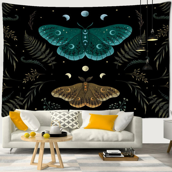 Moon Phase Moth Tapestry-ToShay.org