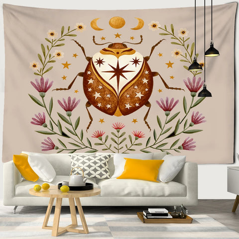 Moon Phase Moth Tapestry-ToShay.org