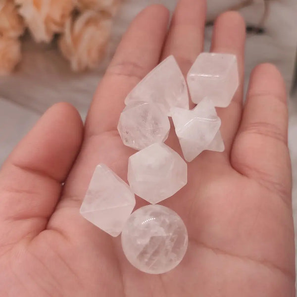 White Crystal Platonic Solids-ToShay.org