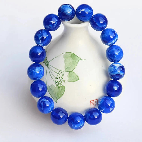 Blue Amber Honey Wax Bracelet-ToShay.org