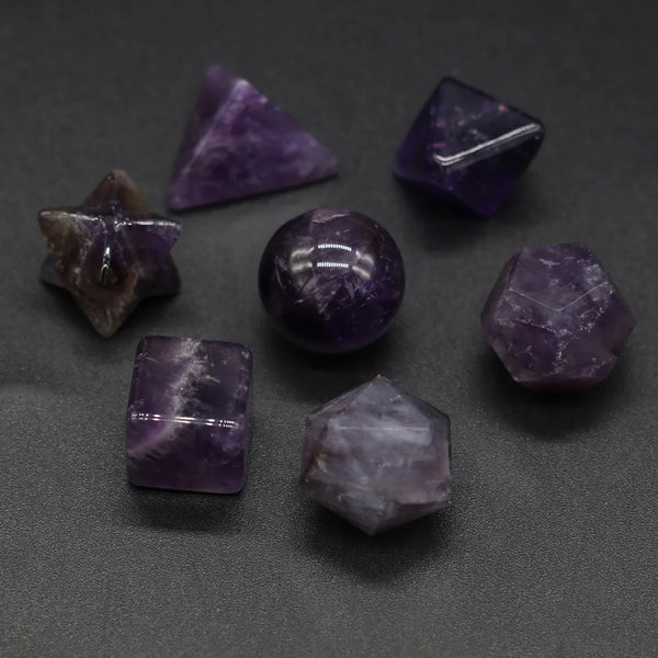 Purple Amethyst Platonic Solids-ToShay.org