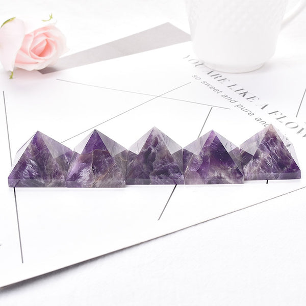 Purple Amethyst Crystal Pyramid-ToShay.org