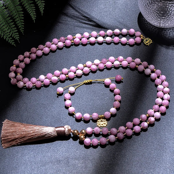 Pink Kunzite Mala Beads-ToShay.org