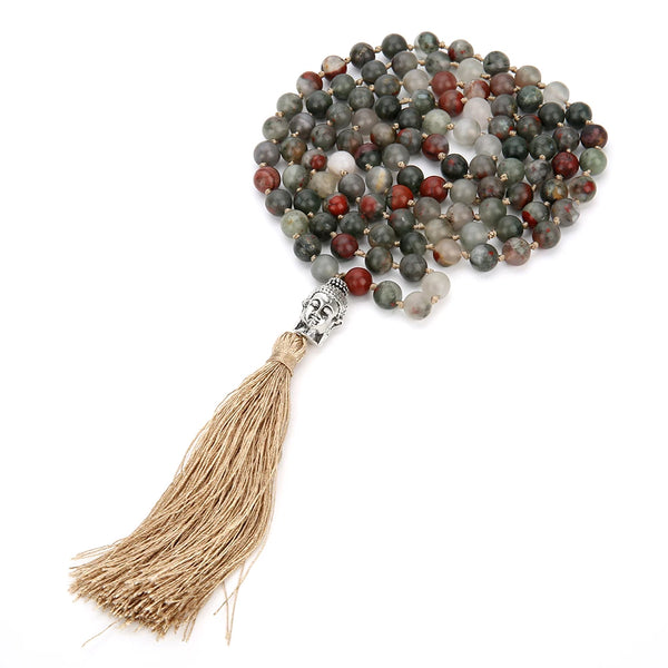 Green Bloodstone Mala Beads-ToShay.org