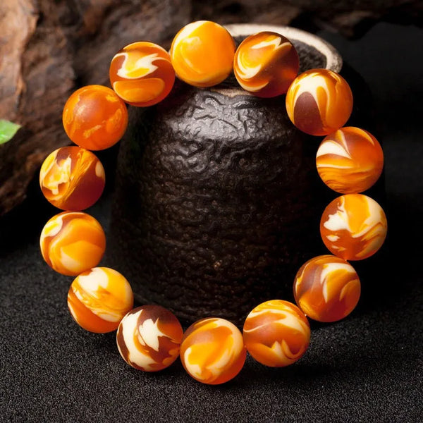 Yellow Amber Beeswax Bracelet-ToShay.org