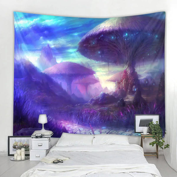 Mushroom Forest Tapestry-ToShay.org