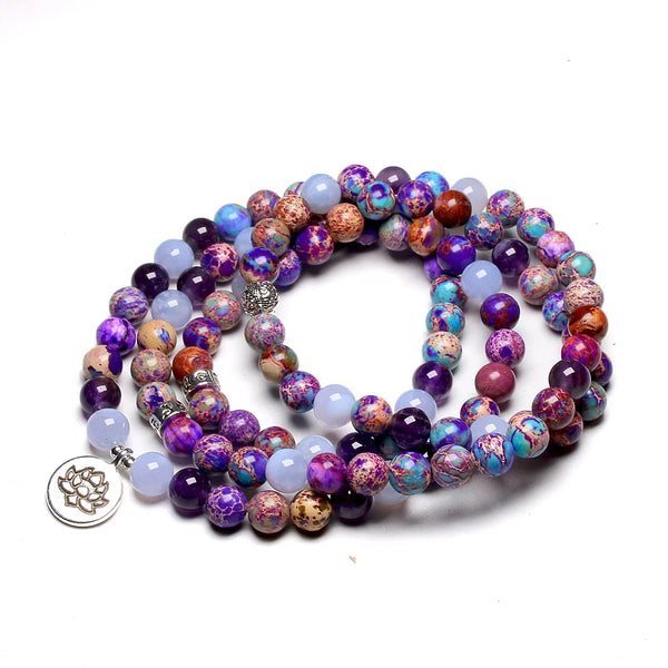 Purple Agate Mala Beads-ToShay.org