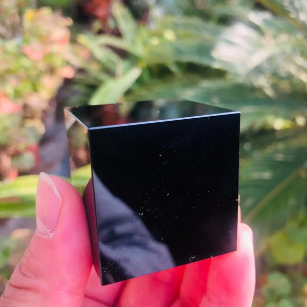 Black Obsidian Quartz Cube-ToShay.org