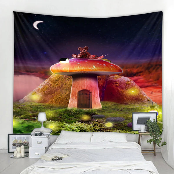 Mushroom House Tapestry-ToShay.org