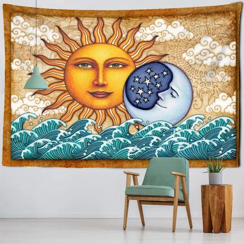 Sun Moon Art Tapestry-ToShay.org