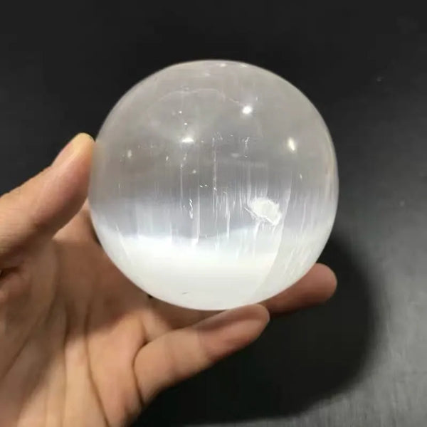 White Selenite Crystal Ball-ToShay.org