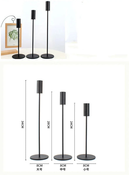 Black Stem Candle Holder-ToShay.org