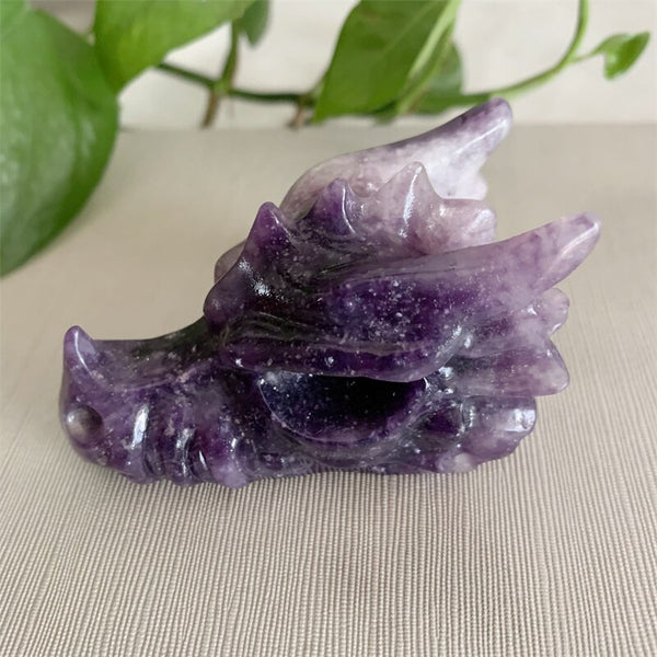 Purple Lepidolite Dragon Head-ToShay.org