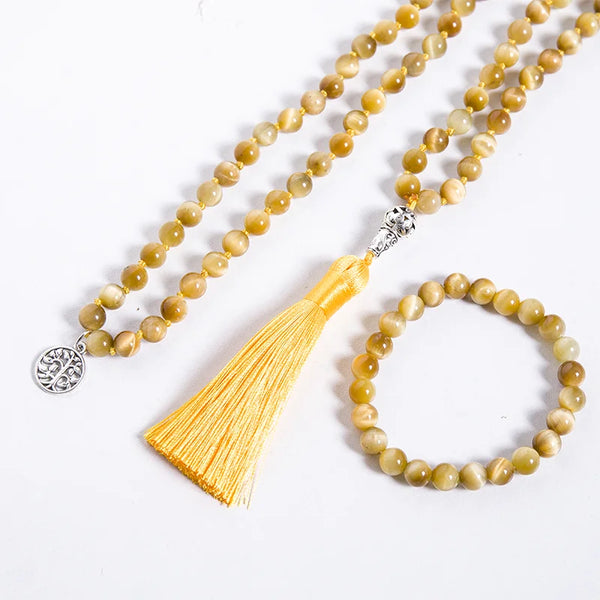 Yellow Tiger Eye Mala Beads-ToShay.org