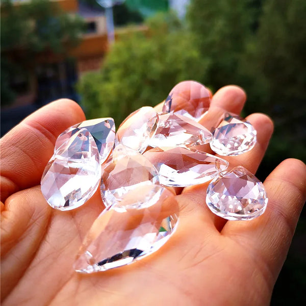 Clear Crystal Faceted Pendants-ToShay.org