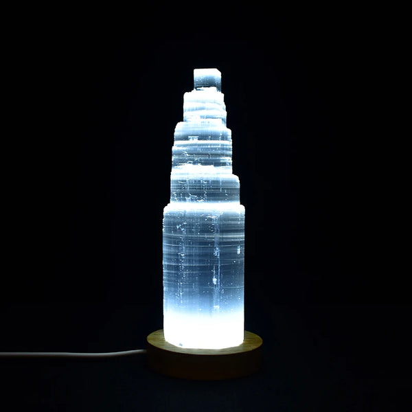 White Selenium Gypsum Lamp-ToShay.org