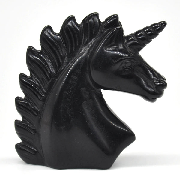 Black Obsidian Unicorn Head-ToShay.org