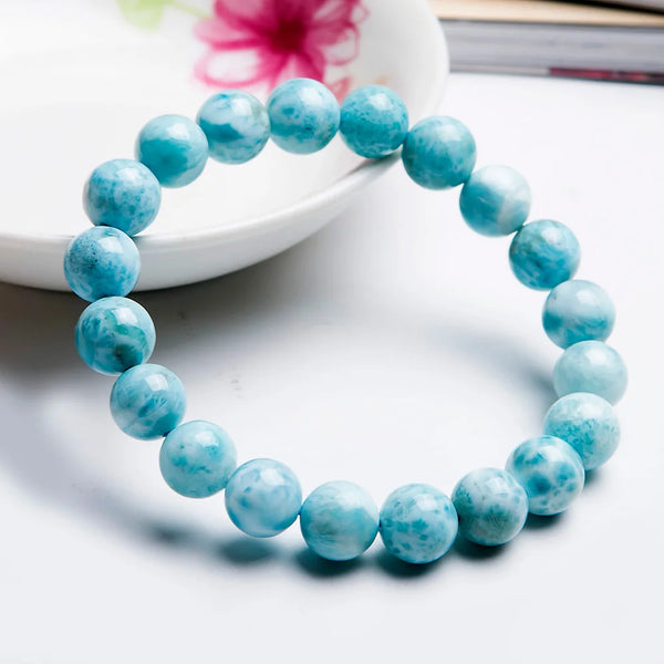 Blue Larimar Bead Bracelet-ToShay.org