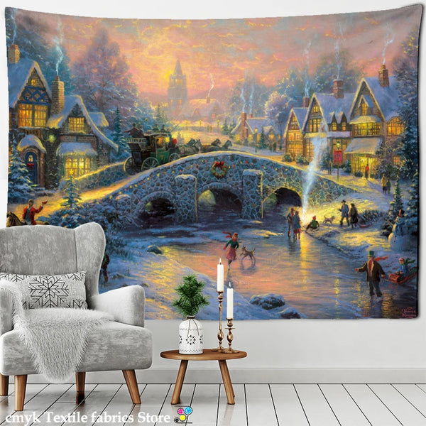 Snow Scape Art Tapestry-ToShay.org