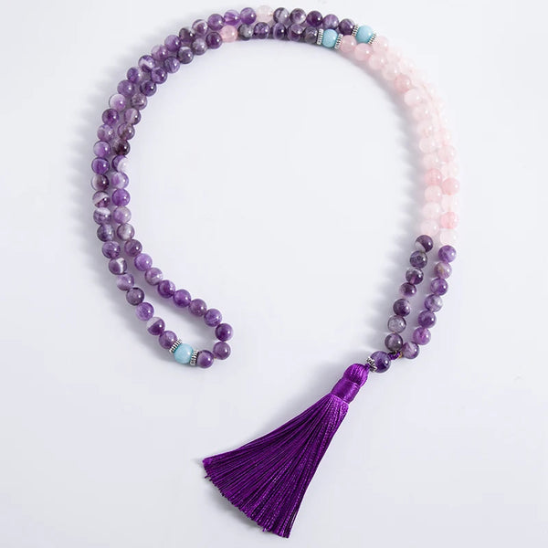 Purple Amethyst Mala Beads-ToShay.org