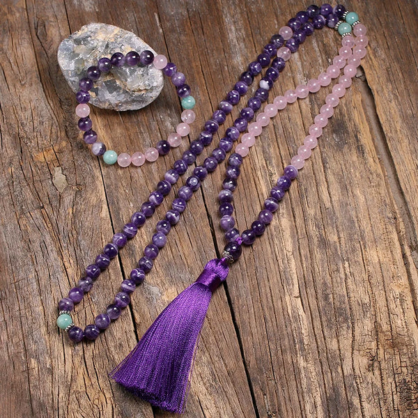 Purple Amethyst Mala Beads-ToShay.org