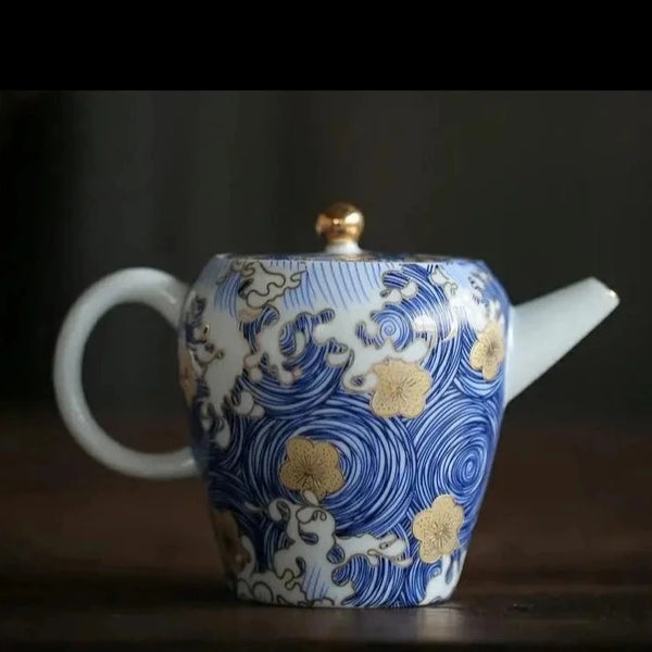 Blue White Starry Night Tea Pot-ToShay.org