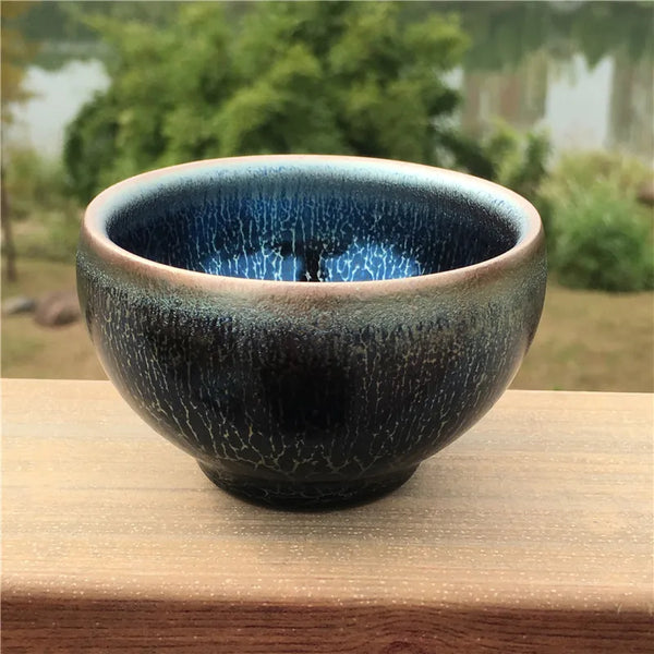 Blue Glaze Ceramic Tea Cup-ToShay.org