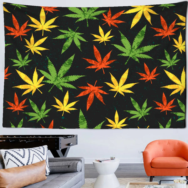 Fluorescent Leaf Art Tapestry-ToShay.org