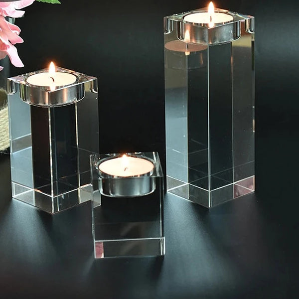 Crystal Glass Candle Holders-ToShay.org