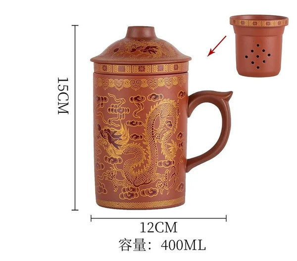 Dragon Clay Tea Cup-ToShay.org