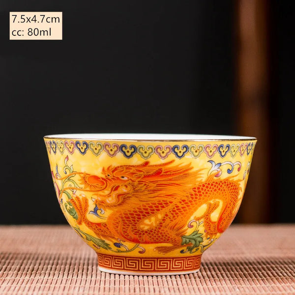 Dragon Ceramic Tea Bowl-ToShay.org