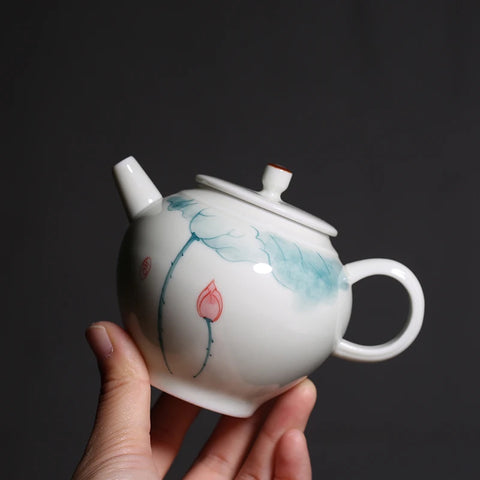 White Glazed Porcelain Teapot-ToShay.org