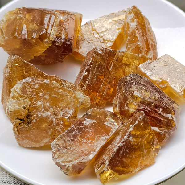 Yellow Amber Calcite Raw Stones-ToShay.org