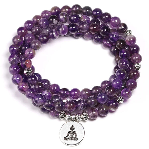 Purple Amethyst Mala Beads-ToShay.org