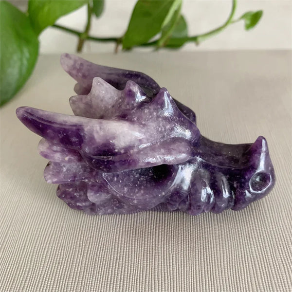 Purple Lepidolite Dragon Head-ToShay.org