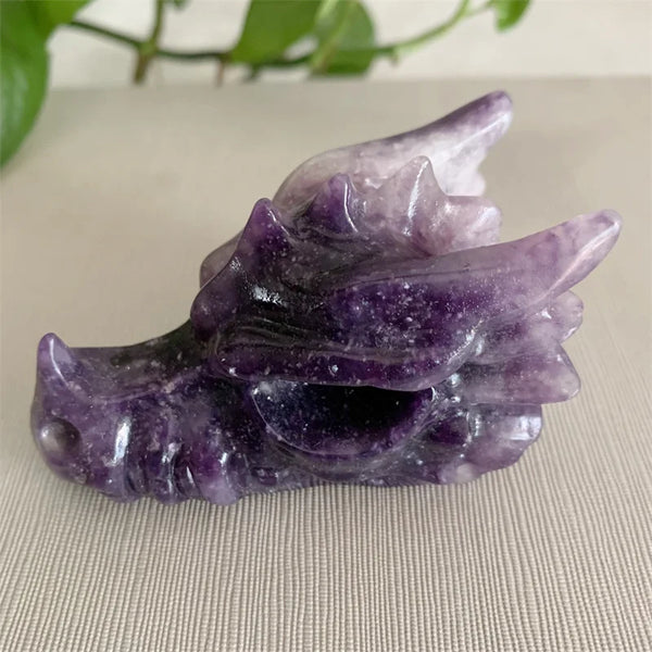 Purple Lepidolite Dragon Head-ToShay.org