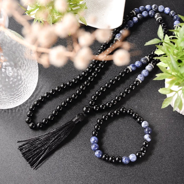 Black Agate Mala Beads-ToShay.org