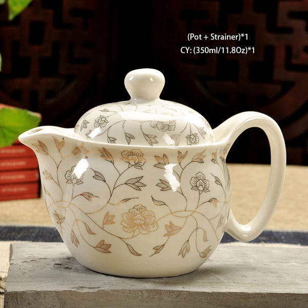 White Painted Ceramic Tea Sets-ToShay.org