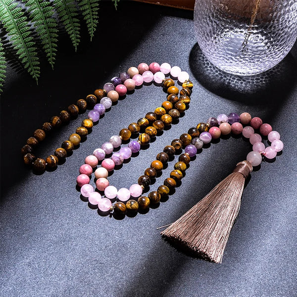 Pink Rose Quartz Mala Beads-ToShay.org