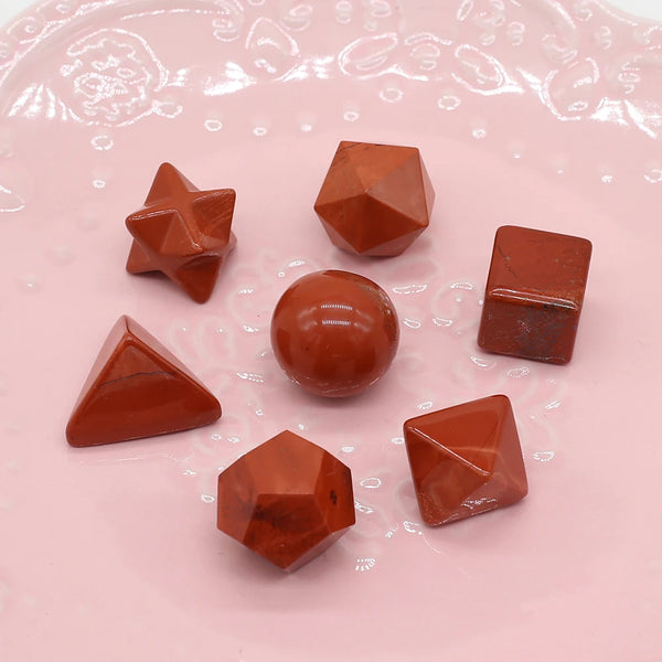 Red Jasper Platonic Solids-ToShay.org