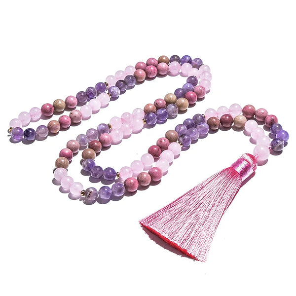 Pink Rhodolite Mala Beads-ToShay.org