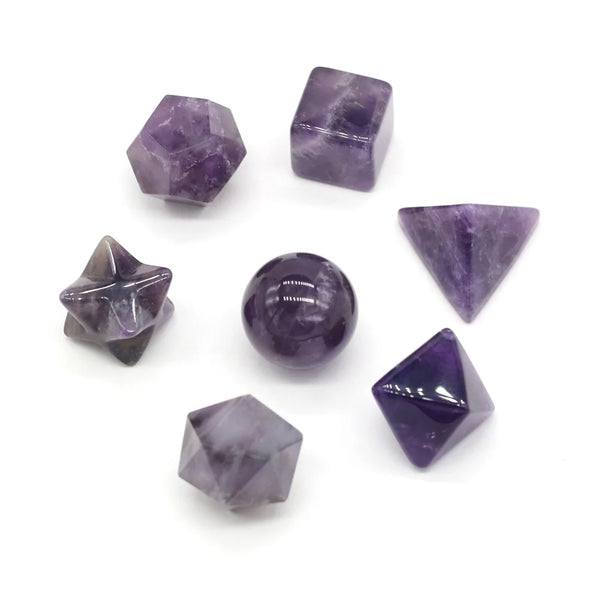 Purple Amethyst Platonic Solids-ToShay.org