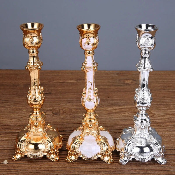 Mixed Embossed Candlesticks-ToShay.org