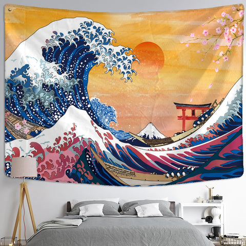 Sea Waves Art Tapestry-ToShay.org