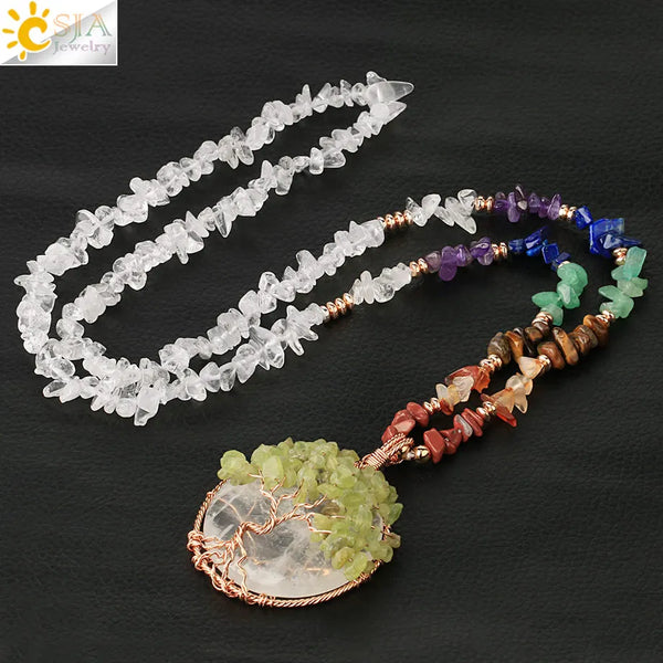 Chakra Crystal Pendant Necklace-ToShay.org