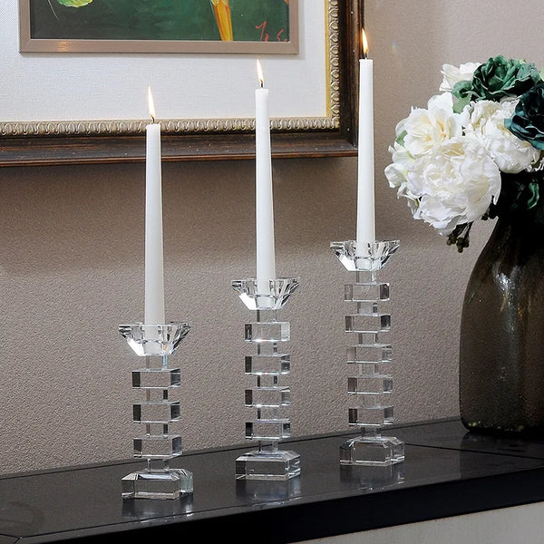 Crystal Glass Candle Holder-ToShay.org